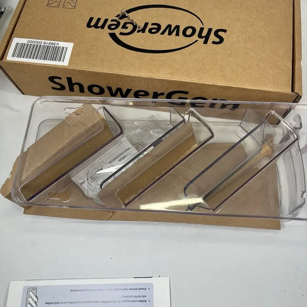 ShowerGem Acrylic Shower Organizer Twin Pack Caddy Shelf Aesthetic Storage NIB